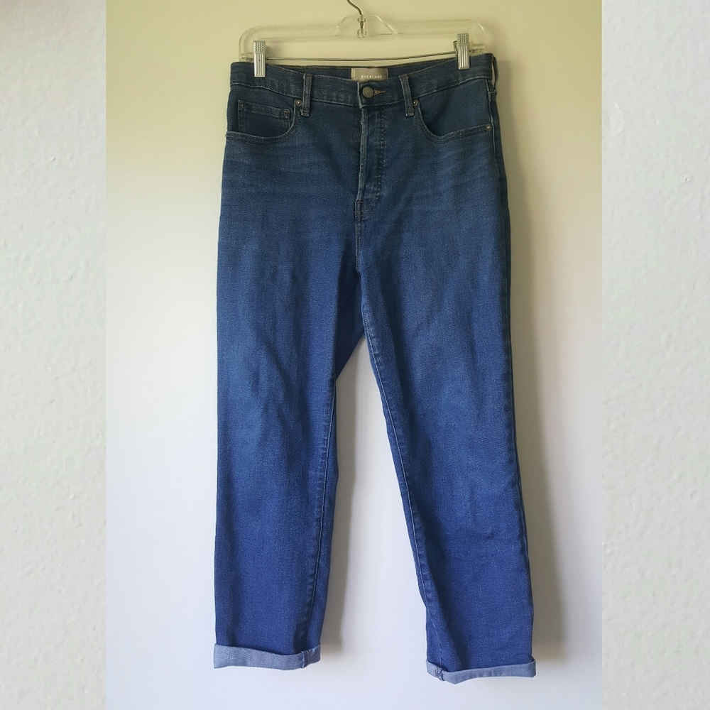 Everlane High-rise Slim Straight Ankle Blue Jean